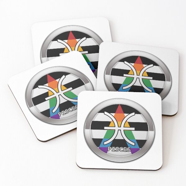 Item preview, Pisces Zodiac Symbol in LGBT Ally Pride Flag Colors Horoscope designed and sold by LiveLoudGraphic.