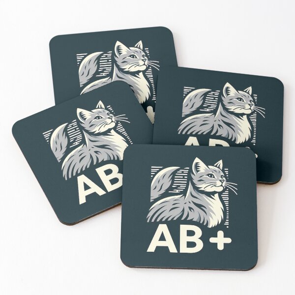 Item preview, Elegant Cat Design with AB+ Symbol designed and sold by aminz4.