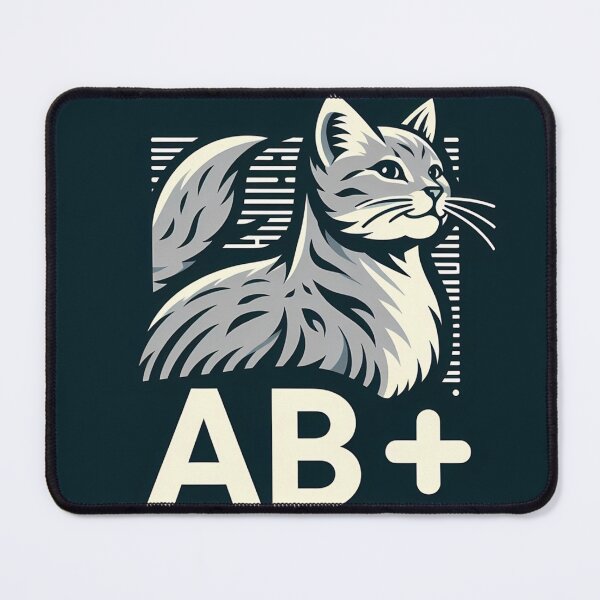 Item preview, Elegant Cat Design with AB+ Symbol designed and sold by aminz4.