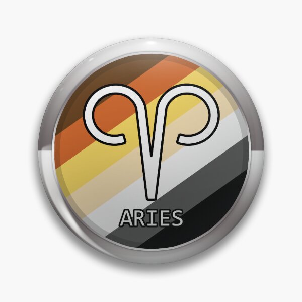 Item preview, Aries Zodiac Symbol in Gay Bear Pride Flag Colors Horoscope designed and sold by LiveLoudGraphic.
