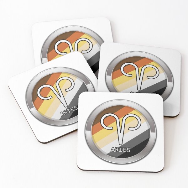 Item preview, Aries Zodiac Symbol in Gay Bear Pride Flag Colors Horoscope designed and sold by LiveLoudGraphic.