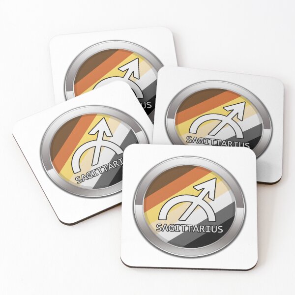 Item preview, Sagittarius Zodiac Symbol in Gay Bear Pride Flag Colors Horoscope designed and sold by LiveLoudGraphic.