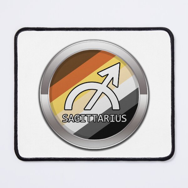 Item preview, Sagittarius Zodiac Symbol in Gay Bear Pride Flag Colors Horoscope designed and sold by LiveLoudGraphic.