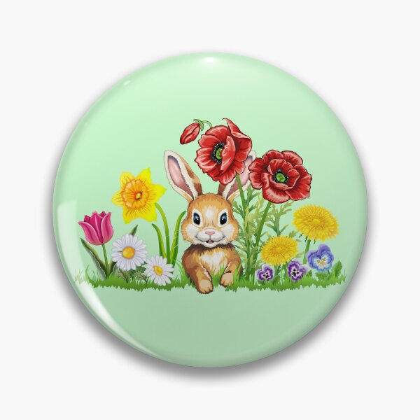 Item preview, Cute bunny with flowers - Easter bunny Easter flowers designed and sold by LESSILU.