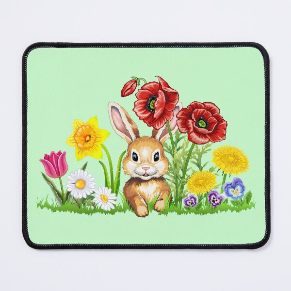 Item preview, Cute bunny with flowers - Easter bunny Easter flowers designed and sold by LESSILU.