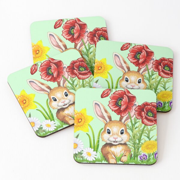 Item preview, Cute bunny with flowers - Easter bunny Easter flowers designed and sold by LESSILU.
