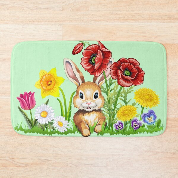 Item preview, Cute bunny with flowers - Easter bunny Easter flowers designed and sold by LESSILU.