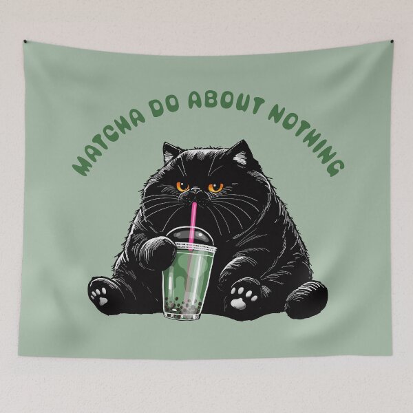 Item preview, Chonky Cat Matcha Do About Nothing designed and sold by KilkennyCat Art.