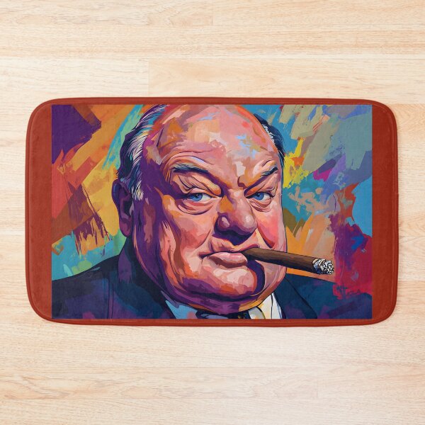 Artikelvorschau, Winston Churchill in Farbe – Mutiges Porträt mit Zigarre und lebendiger abstrakter Energie entworfen und verkauft von OlfactoART Studio.