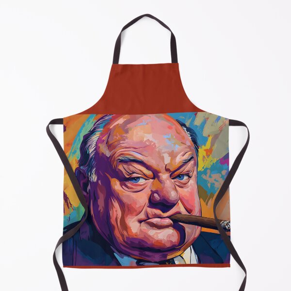 Item preview, Winston Churchill in Color - Bold Portrait with Cigar and Vibrant Abstract Energy designed and sold by OlfactoART Studio.
