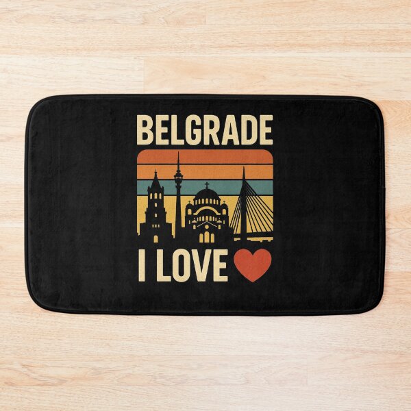 Item preview, Belgrade Skyline Retro Vintage Design – Serbia Souvenir Art designed and sold by pantapita.