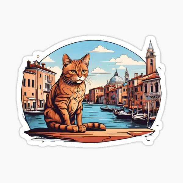 Item preview, cat in venice italy designed and sold by Karaz's Animal Kingdom.