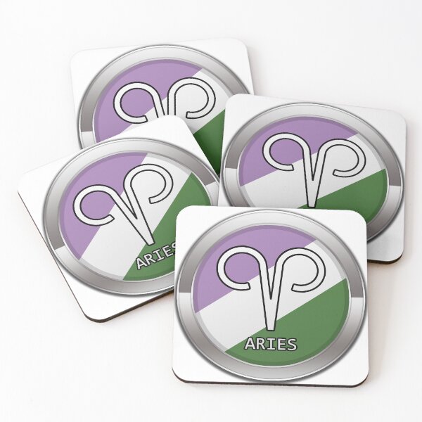 Item preview, Aries Zodiac Symbol in Genderqueer Pride Flag Colors Horoscope designed and sold by LiveLoudGraphic.