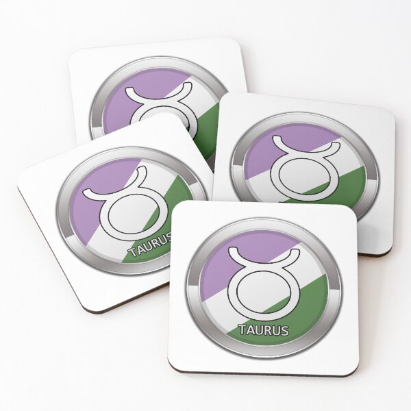 Item preview, Taurus Zodiac Symbol in Genderqueer Pride Flag Colors Horoscope designed and sold by LiveLoudGraphic.
