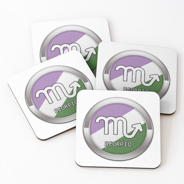 Item preview, Scorpio Zodiac Symbol in Genderqueer Pride Flag Colors Horoscope designed and sold by LiveLoudGraphic.