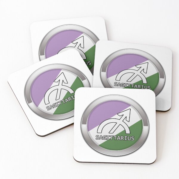 Item preview, Sagittarius Zodiac Symbol in Genderqueer Pride Flag Colors Horoscope designed and sold by LiveLoudGraphic.