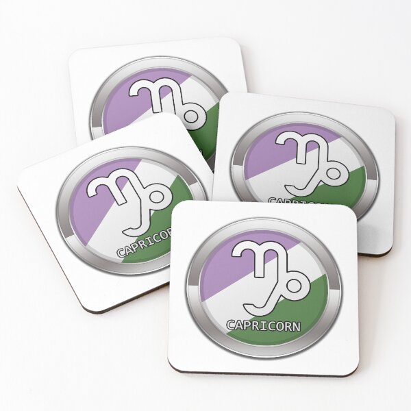 Item preview, Capricorn Zodiac Symbol in Genderqueer Pride Flag Colors Horoscope designed and sold by LiveLoudGraphic.