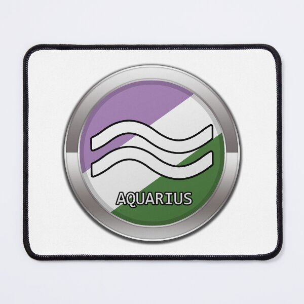 Item preview, Aquarius Zodiac Symbol in Genderqueer Pride Flag Colors Horoscope designed and sold by LiveLoudGraphic.