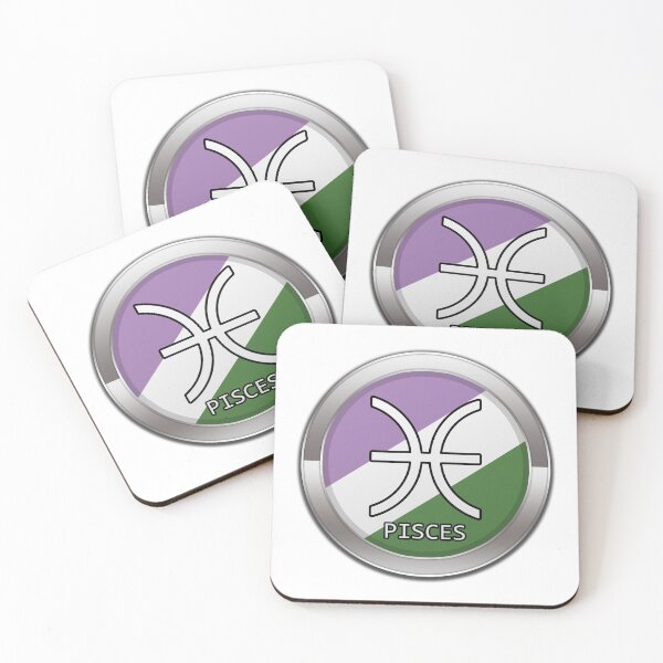 Item preview, Pisces Zodiac Symbol in Genderqueer Pride Flag Colors Horoscope designed and sold by LiveLoudGraphic.