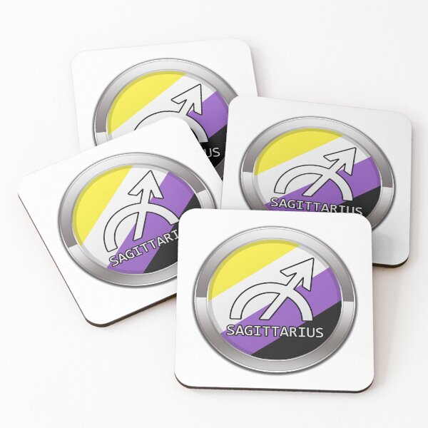 Item preview, Sagittarius Zodiac Symbol in Non-Binary Pride Flag Colors Horoscope designed and sold by LiveLoudGraphic.