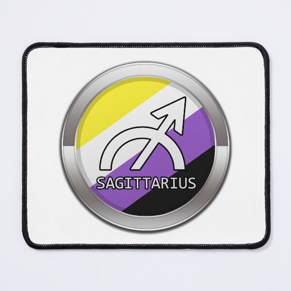 Item preview, Sagittarius Zodiac Symbol in Non-Binary Pride Flag Colors Horoscope designed and sold by LiveLoudGraphic.