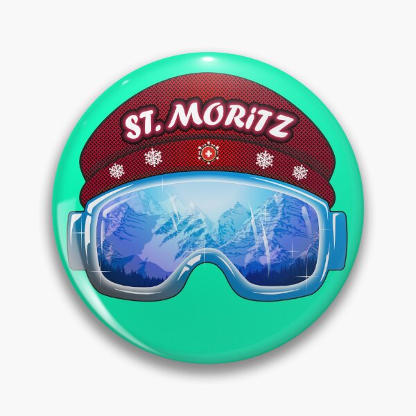 Item preview, St. Moritz Switzerland ski goggles blue designed and sold by studioss76.