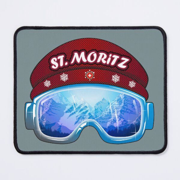 Item preview, St. Moritz Switzerland ski goggles blue designed and sold by studioss76.