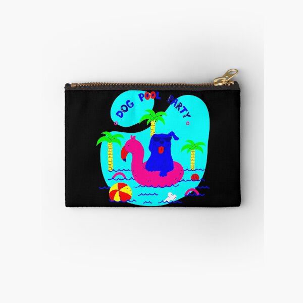 Item preview, dog pool party palm trees flamingo summer fun designed and sold by Gossip Rag.