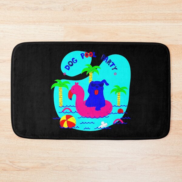 Item preview, dog pool party palm trees flamingo summer fun designed and sold by Gossip Rag.