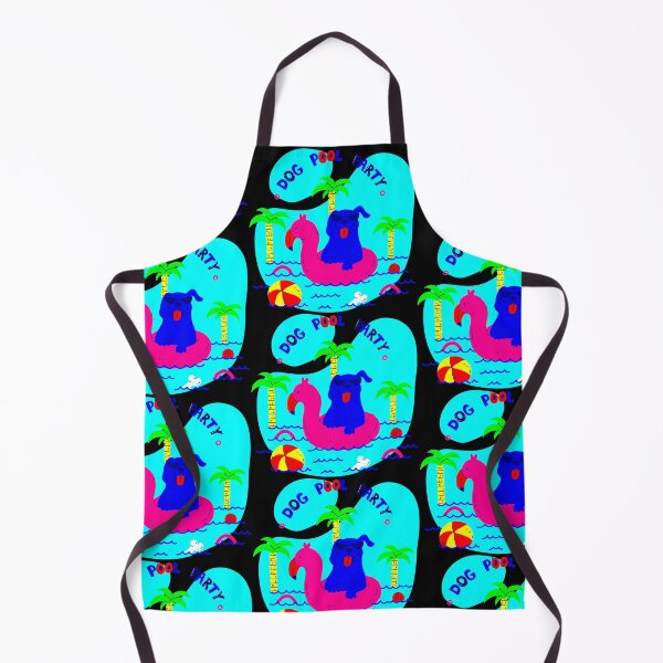 Item preview, dog pool party palm trees flamingo summer fun designed and sold by Gossip Rag.