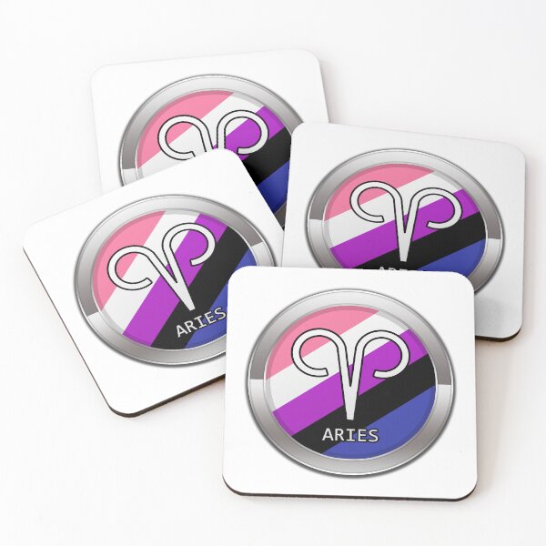 Item preview, Aries Zodiac Symbol in Gender Fluid Pride Flag Colors Horoscope designed and sold by LiveLoudGraphic.