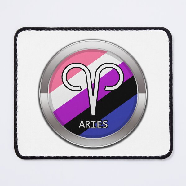 Item preview, Aries Zodiac Symbol in Gender Fluid Pride Flag Colors Horoscope designed and sold by LiveLoudGraphic.