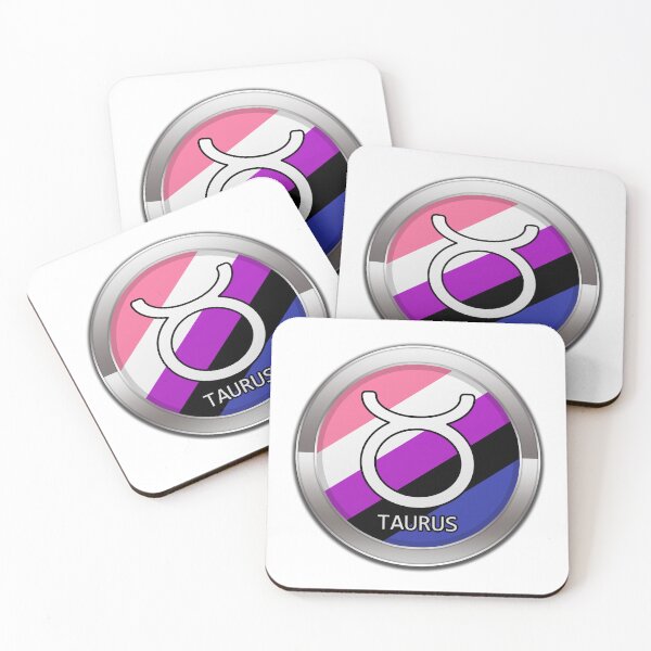 Item preview, Taurus Zodiac Symbol in Gender Fluid Pride Flag Colors Horoscope designed and sold by LiveLoudGraphic.