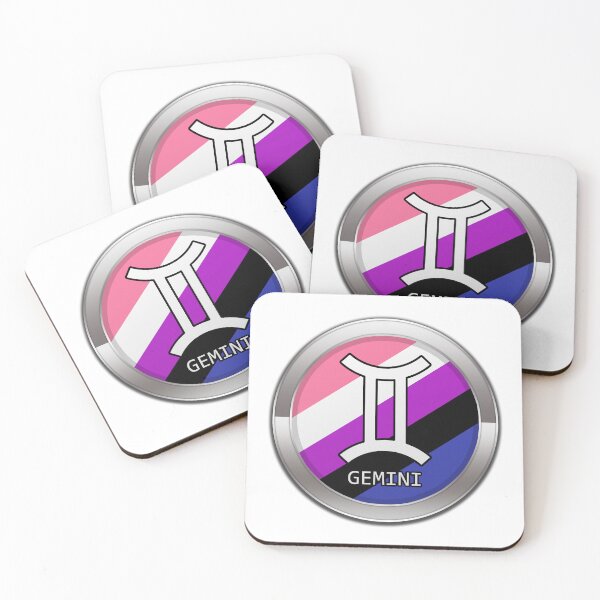 Item preview, Gemini Zodiac Symbol in Gender Fluid Pride Flag Colors Horoscope designed and sold by LiveLoudGraphic.
