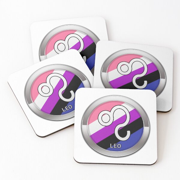 Item preview, Leo Zodiac Symbol in Gender Fluid Pride Flag Colors Horoscope designed and sold by LiveLoudGraphic.