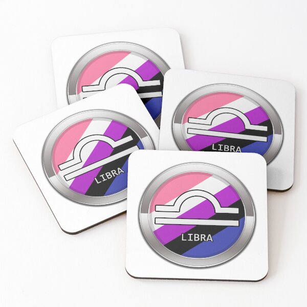 Item preview, Libra Zodiac Symbol in Gender Fluid Pride Flag Colors Horoscope designed and sold by LiveLoudGraphic.