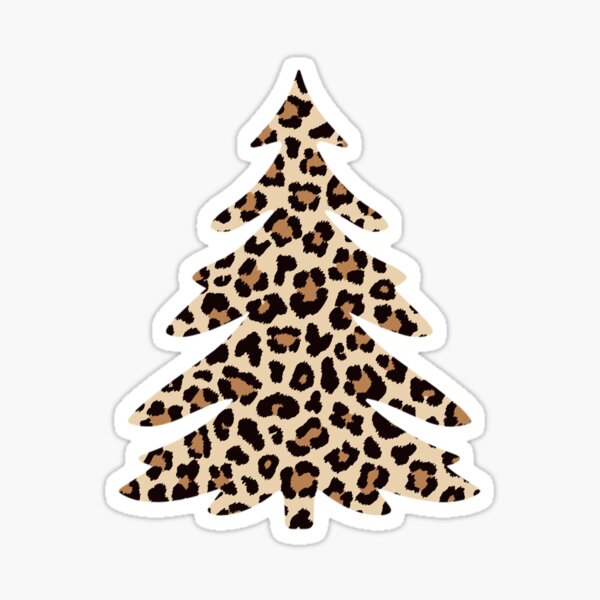 Artikel-Vorschau von Weihnachtsbaum mit Leopardenmuster, designt und verkauft von ajdesigns80.