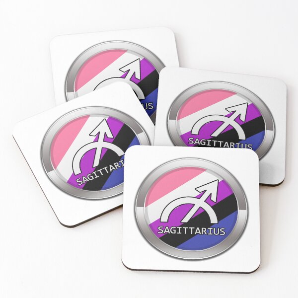Item preview, Sagittarius Zodiac Symbol in Gender Fluid Pride Flag Colors Horoscope designed and sold by LiveLoudGraphic.