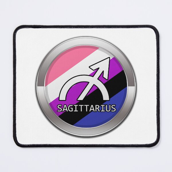 Item preview, Sagittarius Zodiac Symbol in Gender Fluid Pride Flag Colors Horoscope designed and sold by LiveLoudGraphic.