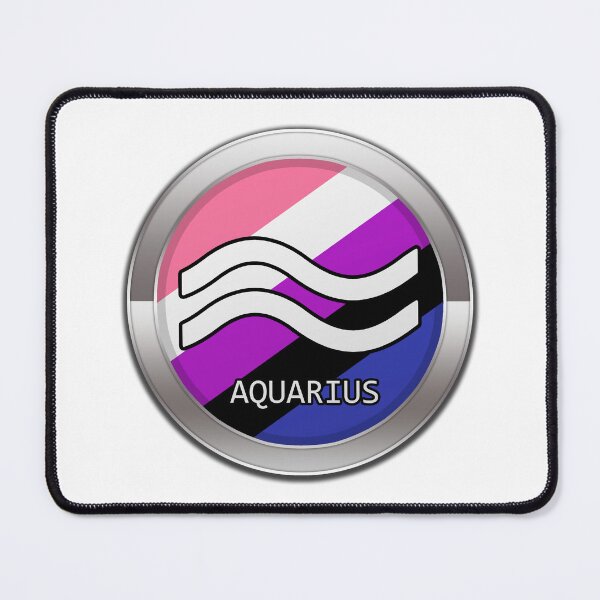 Item preview, Aquarius Zodiac Symbol in Gender Fluid Pride Flag Colors Horoscope designed and sold by LiveLoudGraphic.