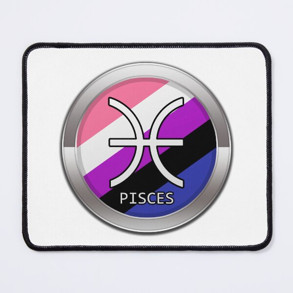 Item preview, Pisces Zodiac Symbol in Gender Fluid Pride Flag Colors Horoscope designed and sold by LiveLoudGraphic.