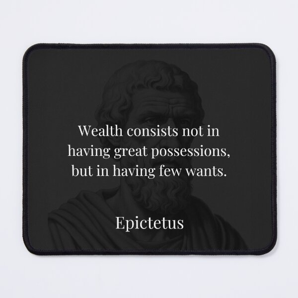 Item preview, Simplicity and True Wealth: Epictetus Stoic Philosophy Quote designed and sold by DoseOPhilosophy.