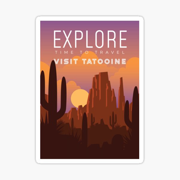 Vista previa del artículo con la obra «Visita Tatooine», diseñado y vendido por mahhmoo⭐⭐⭐⭐⭐.