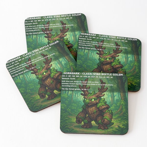 Item preview, Thornbark the Stag Beetle Golem – Pixel Pets RPG Series designed and sold by KMChronicles.