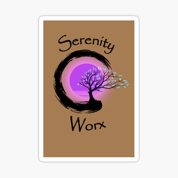 Zen Circle with Transformation Tree (black) Sticker