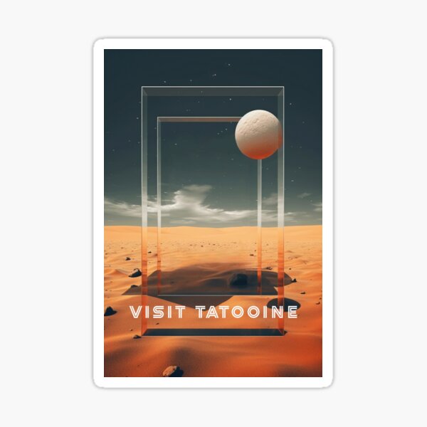 Vista previa del artículo con la obra «Visita Tatooine», diseñado y vendido por mahhmoo⭐⭐⭐⭐⭐.