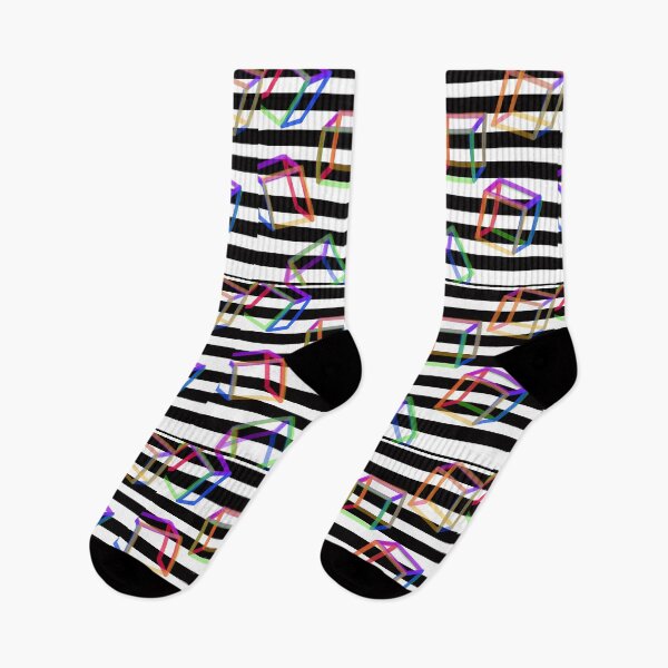Item preview, Trippy 3D Blacklight Rainbow Cube - Black & White designed and sold by Doodle & Wheel.