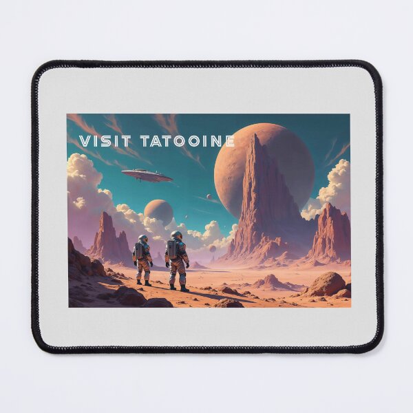 Vista previa del artículo con la obra «Visita Tatooine», diseñado y vendido por mahhmoo⭐⭐⭐⭐⭐.