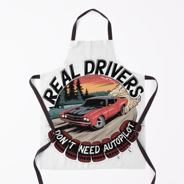 Item preview, Real Drivers Don’t Need Autopilot – Sunset Drift Muscle Car Art designed and sold by KateVil.