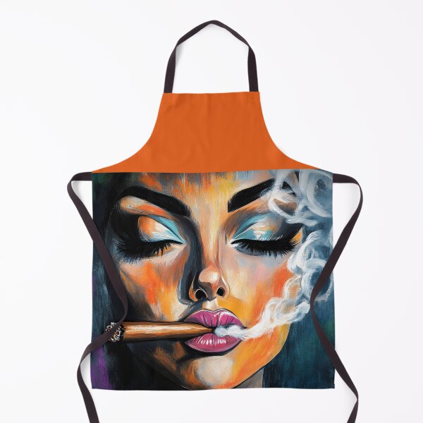 Item preview, Dynamic Smoke Patterns - Bold Makeup and Cigar Indulgence in Vivid Hues Abstract AI Digital Art designed and sold by OlfactoART Studio.